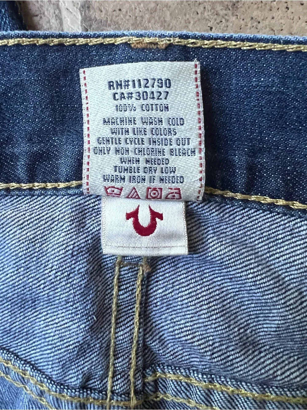 True Religion Jack Jeans Dark Wash 36x34 Flap Pocket